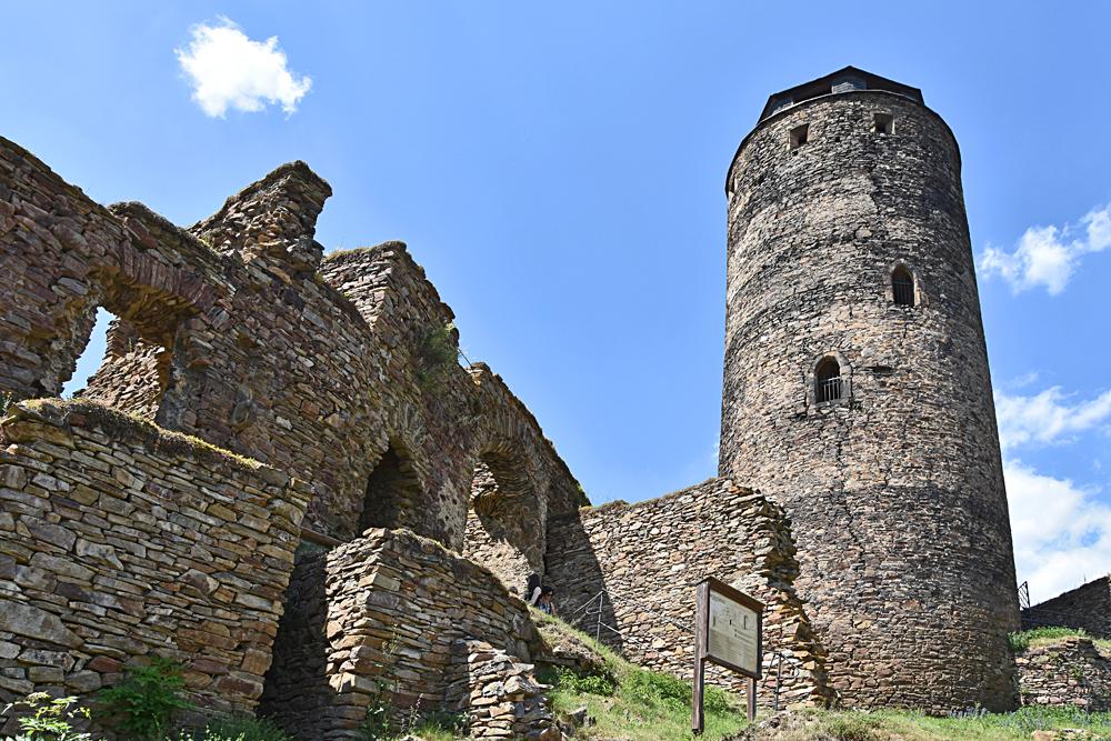 Velk v hradu Hasitejn v Krunch horch slou jako rozhledna.