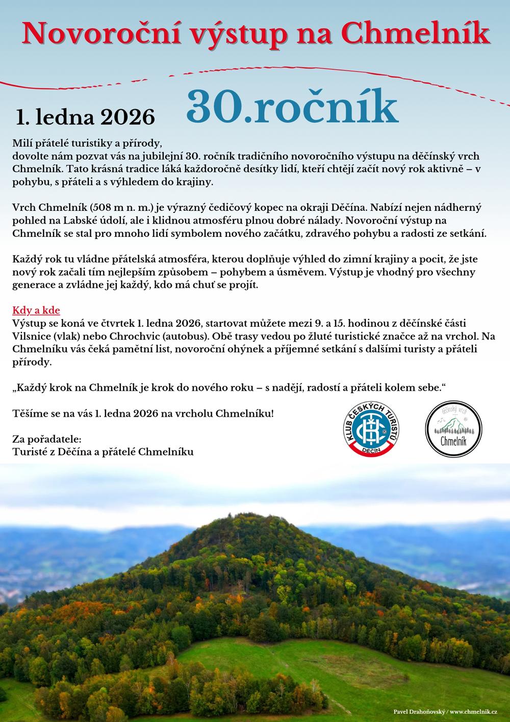 Pozv�nka na 30. novoro�n� v�stup na Chmeln�k. 