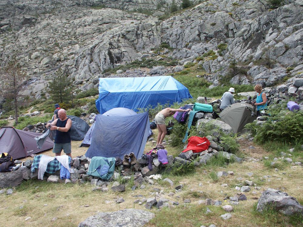 Stanov�n� na trase GR20 na Korsice
