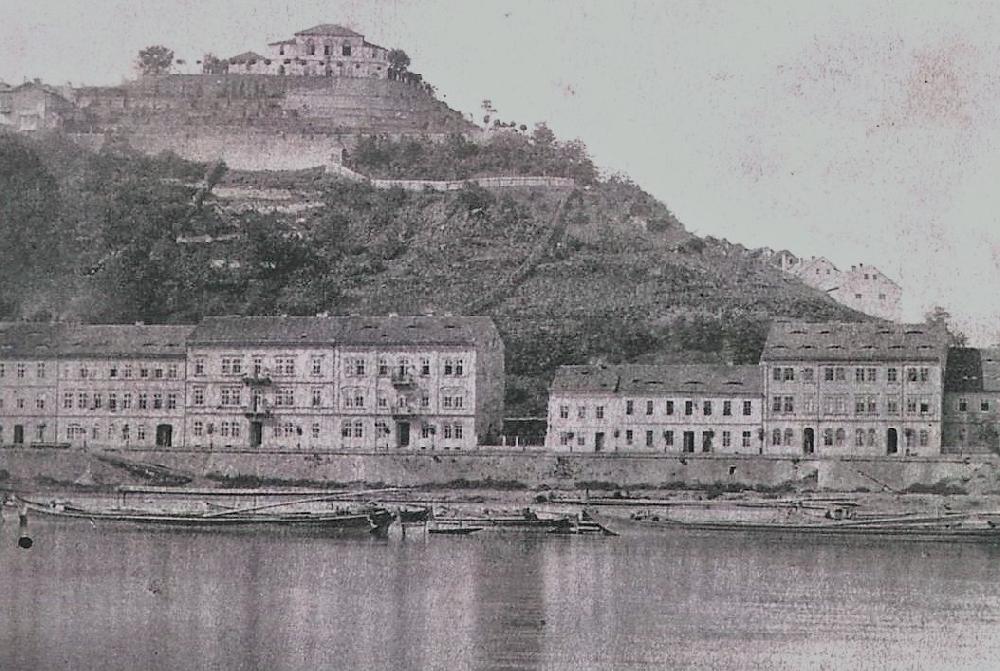 Historick� pohlednice p�vodn� restaurace Johanna Thomase z roku 1847.