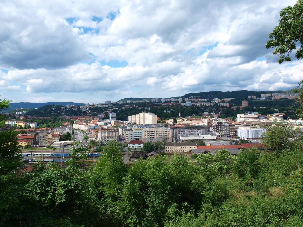 Pohled z popravi�t� na centrum �st� nad Labem.