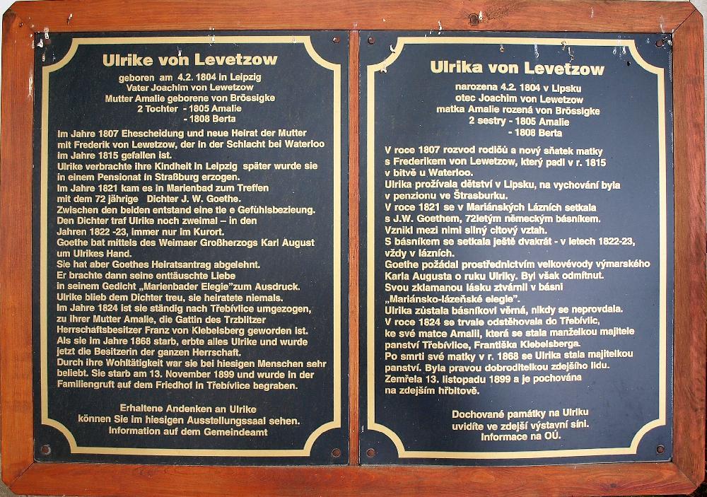 �ivotopis Ulriky von Levetzow z jej� hrobky.