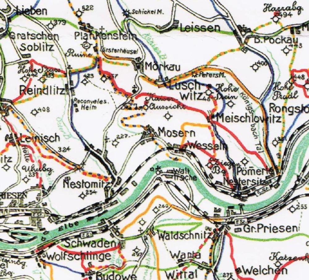 Historick� mapa Moj���e a okol�.