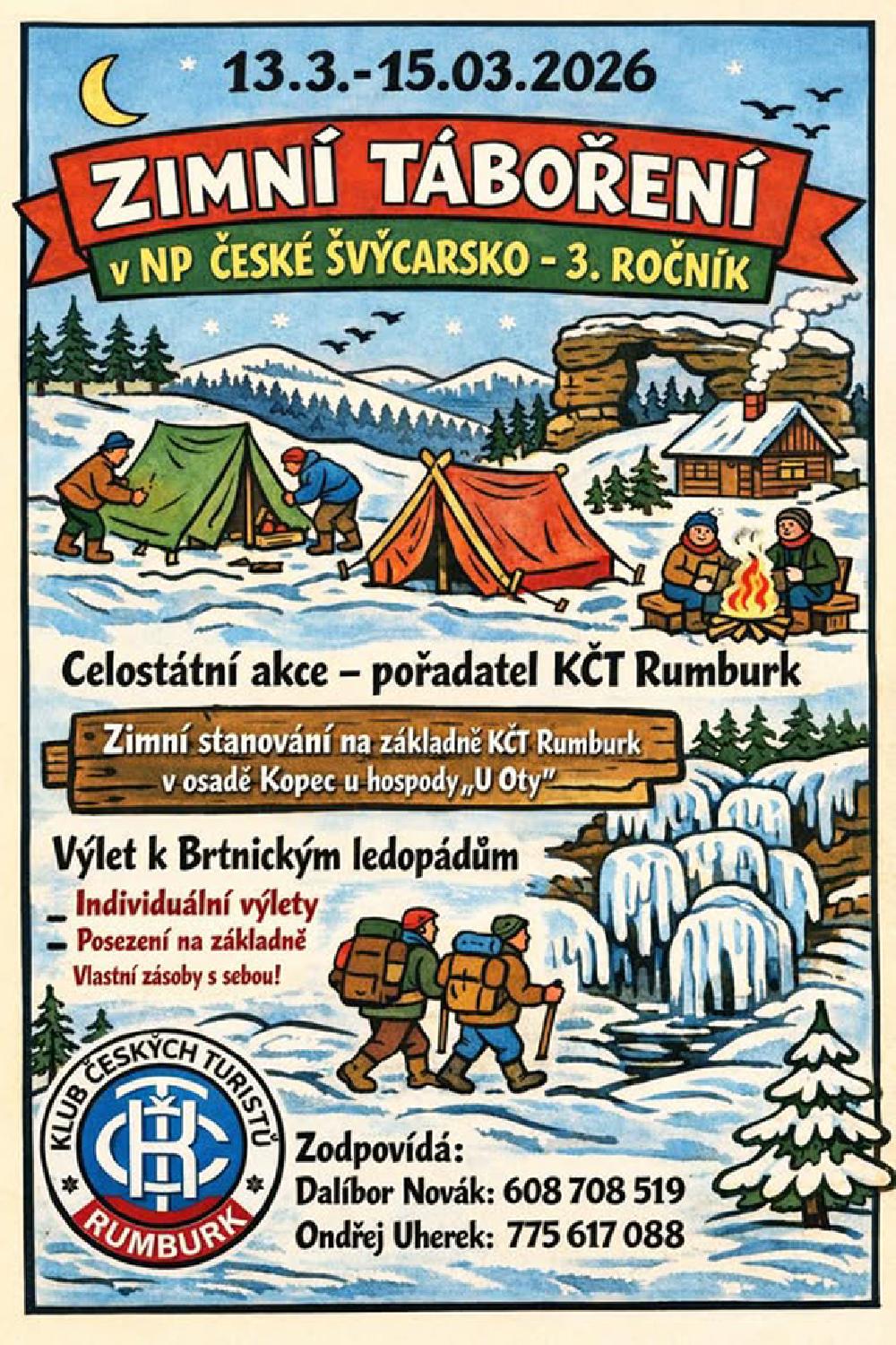 Pozv�nka na zimn� t�bo�en� v �esk�m �v�carsku v roce 2026.