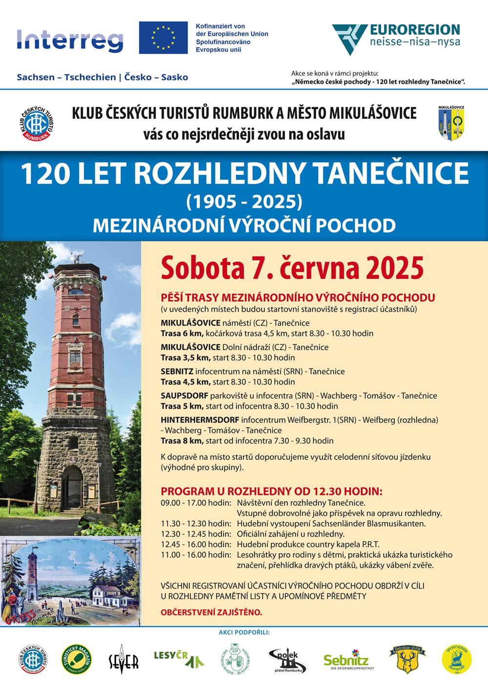 Pozv�nka na mezin�rodn� v�ro�n� pochod na Tane�nici.