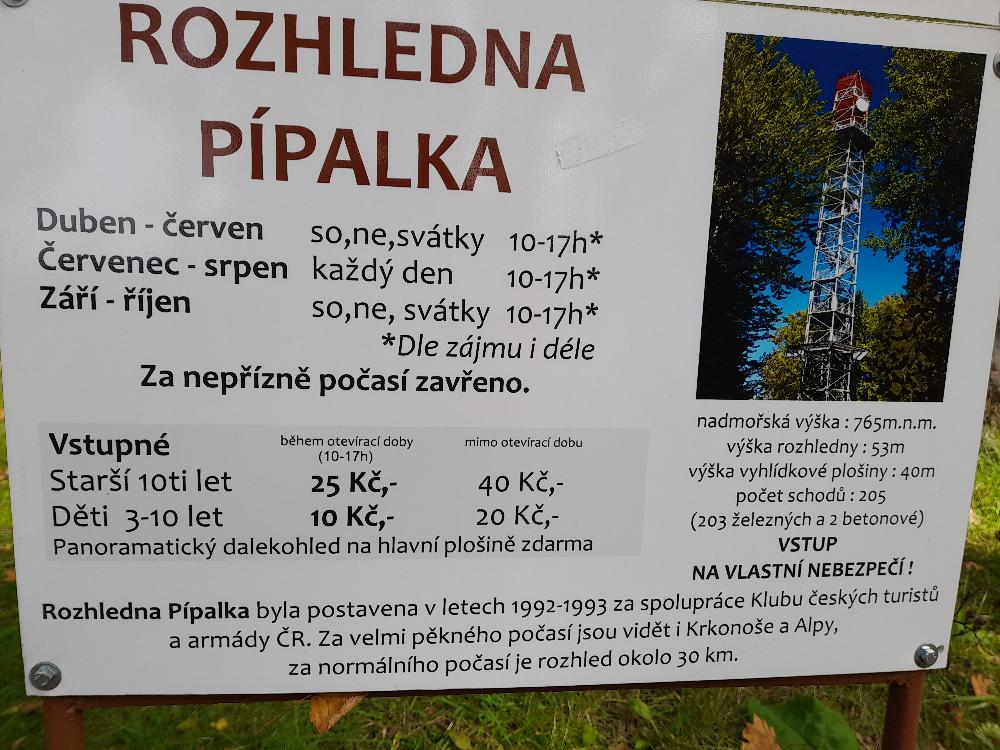 Tabule pod rozhlednou P�palka.
