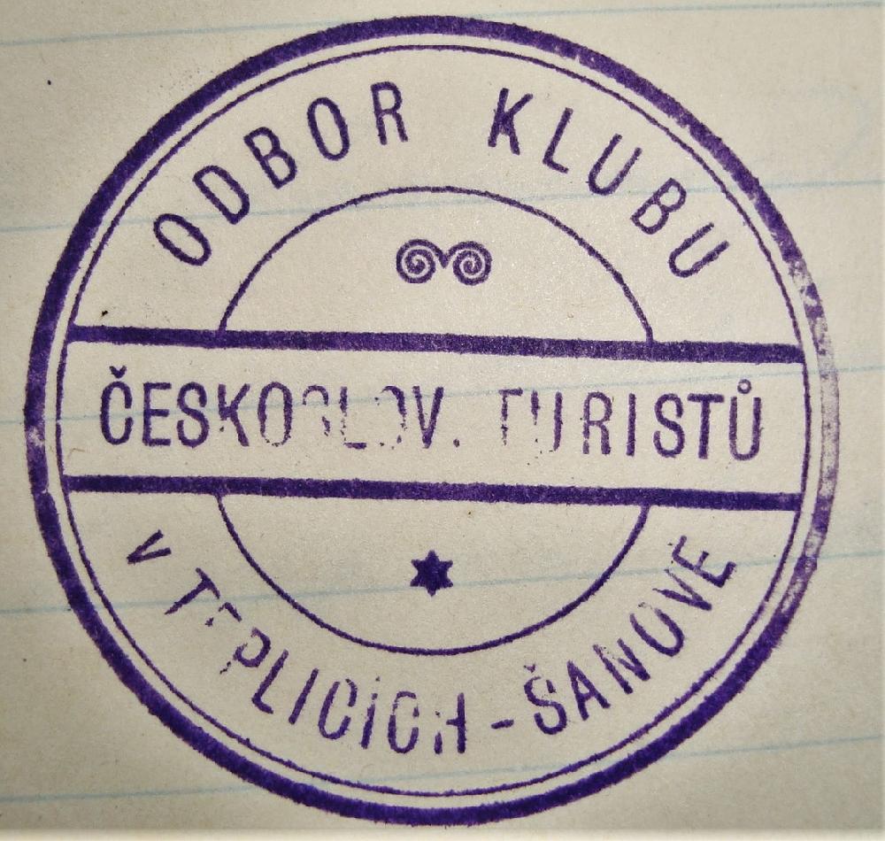 v V archivu v Teplic�ch se zachovalo raz�tko K�ST Teplice-�anov