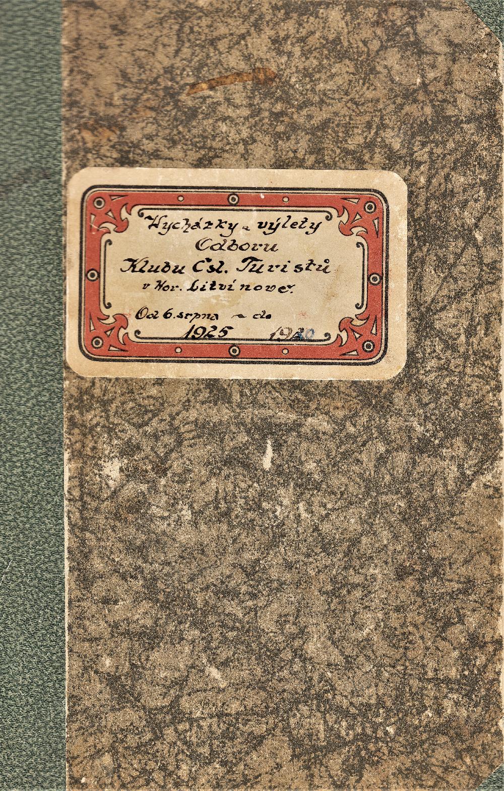 Desky kroniky K�ST Horn� Litv�nov veden� v letech 1925-1930.