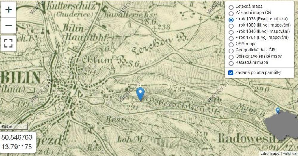 Dibe�sk� d�l nad B�linou najdeme jen na star�ch map�ch. 