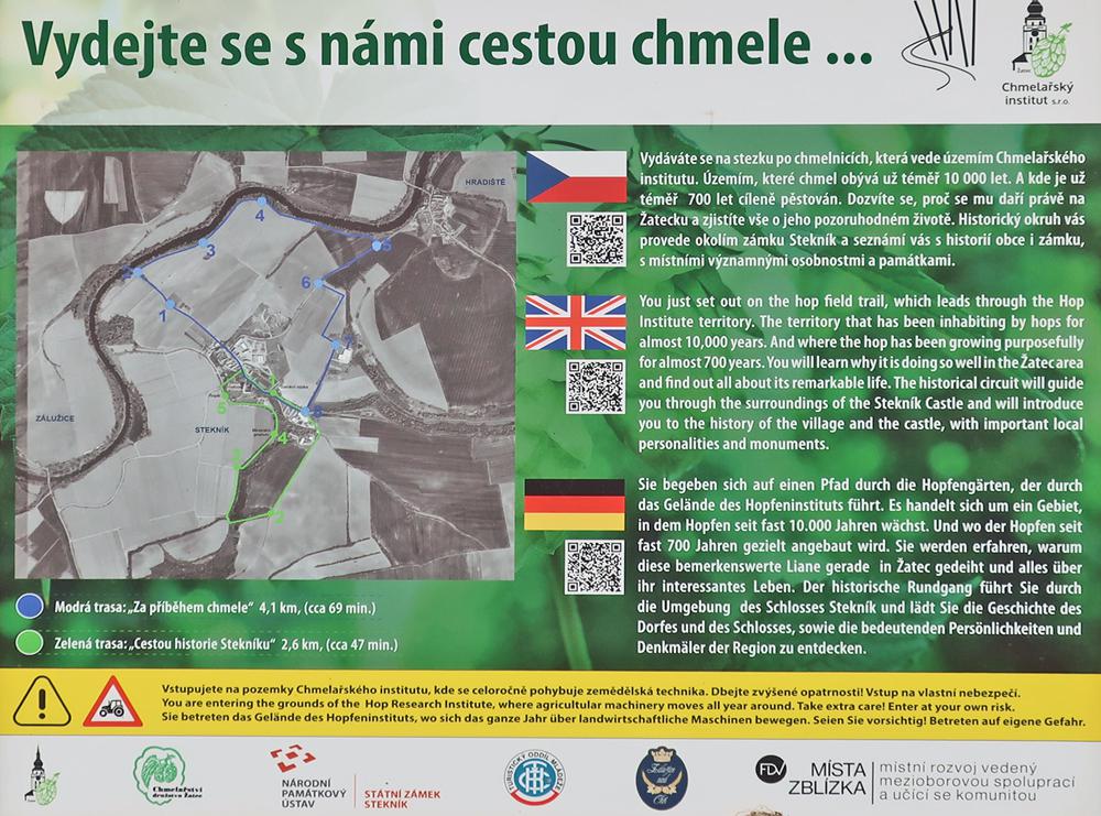 Informa�n� panel stezky Za p��b�hem chmele u Stekn�ku.