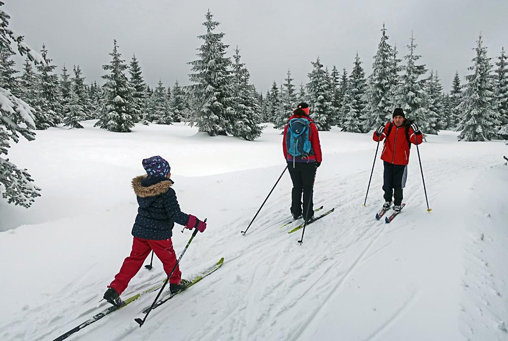 Zimn� turistick� trasy v Kru�n�ch hor�ch.
