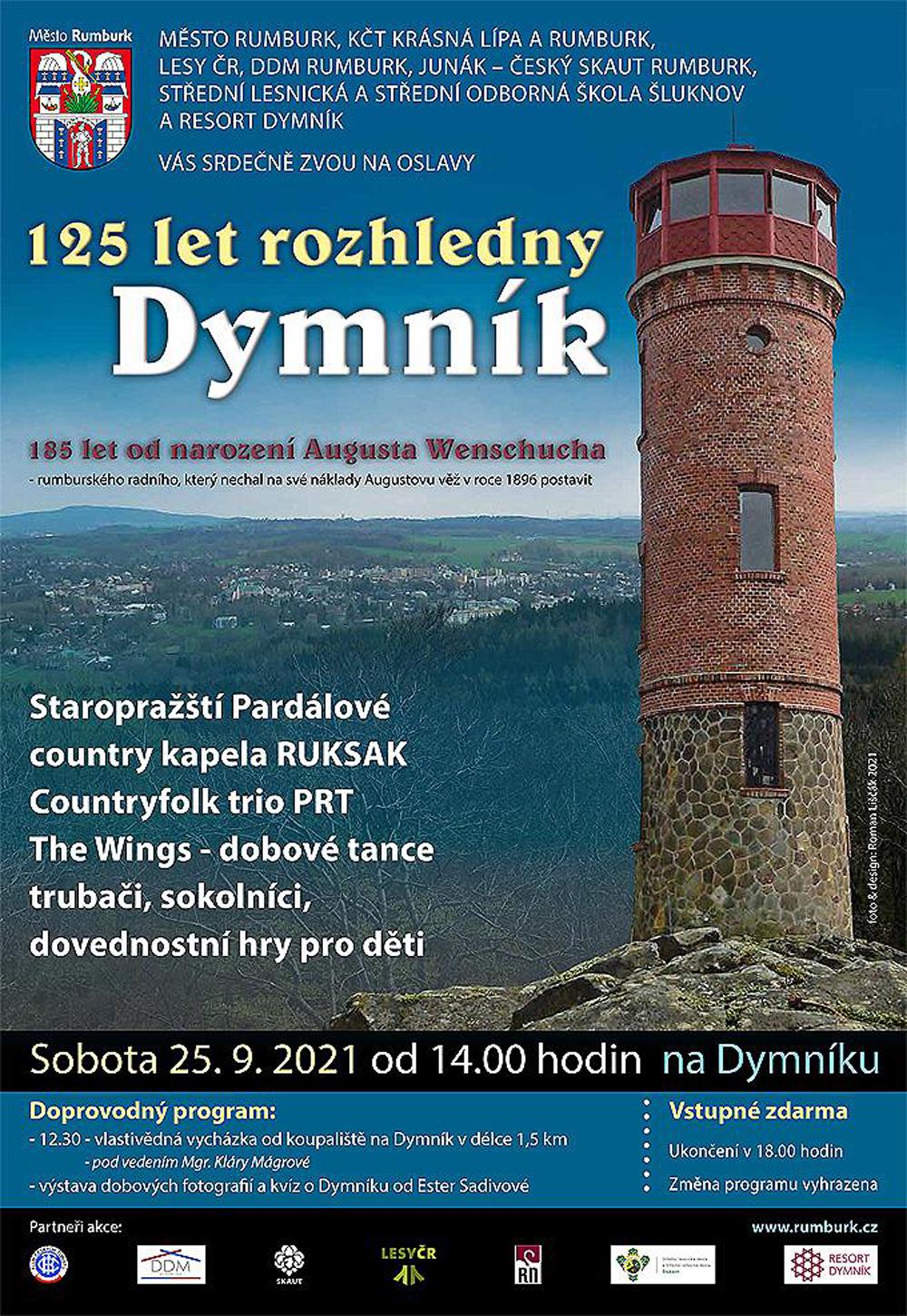 Pozv�nka na oslavu 125 let rozhledny Dymn�k.