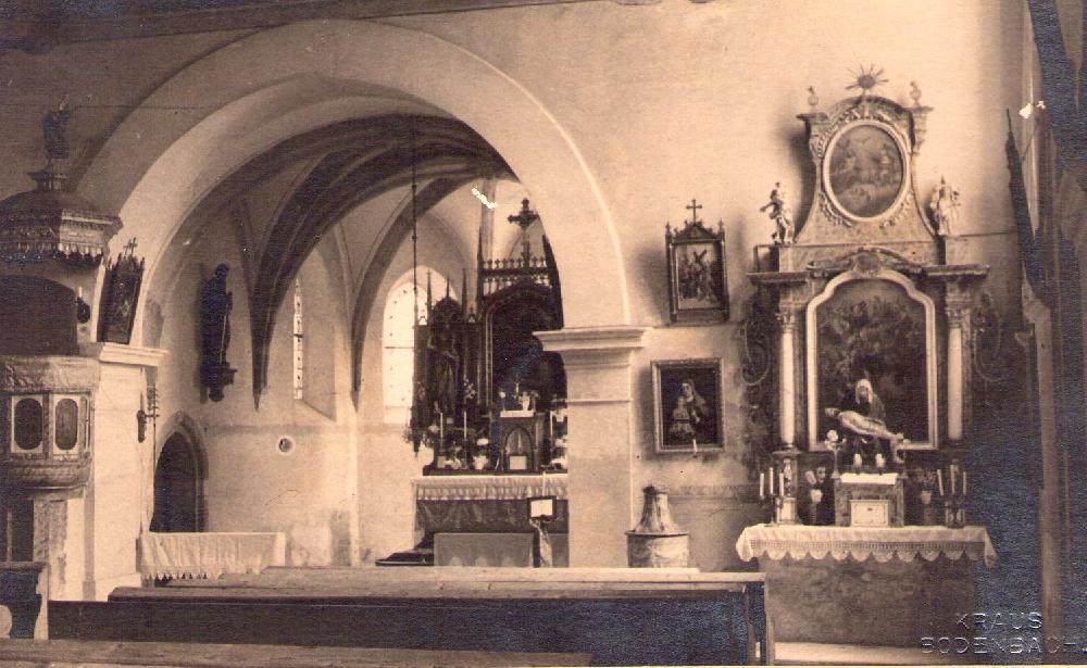 Vnit�ek kostela Svat� Anny v Jedlce kolem roku 1930