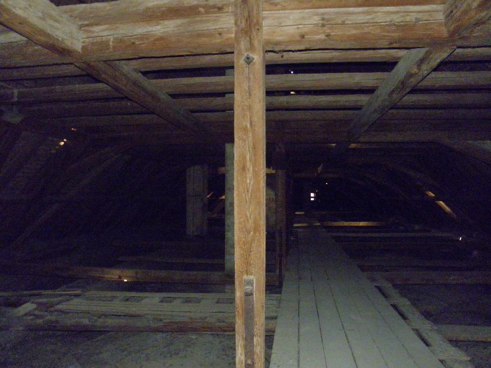 Je�t� zachoval� krovy a st�echa lazaretu