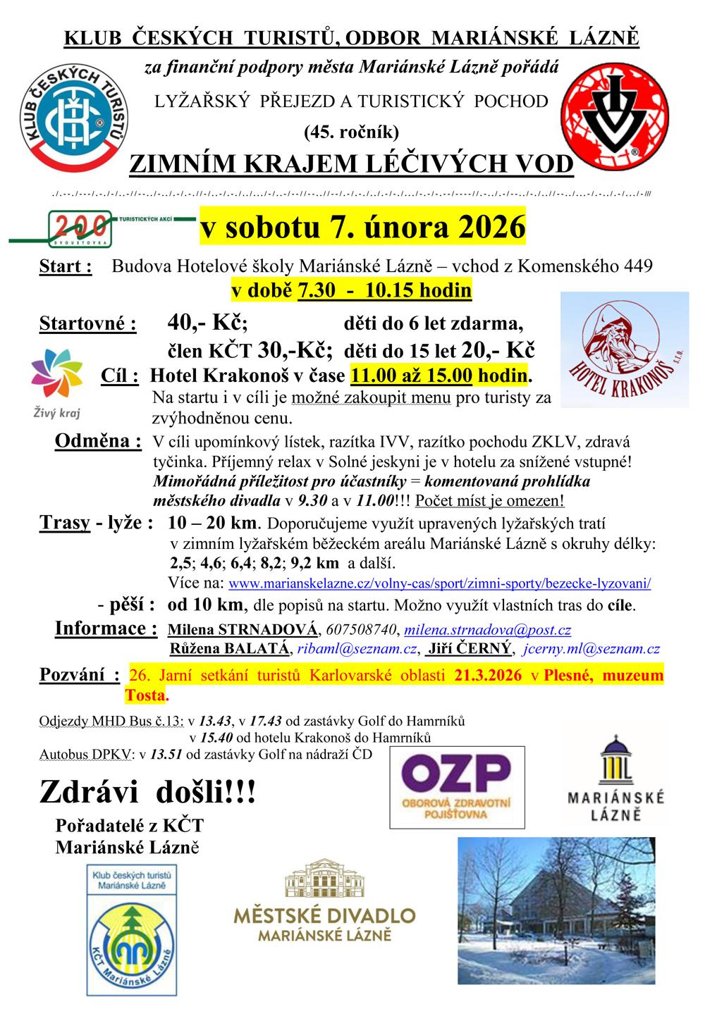 Pozv�nka na 45. ro�n�k pochodu Zimn�m krajem l��iv�ch vod.