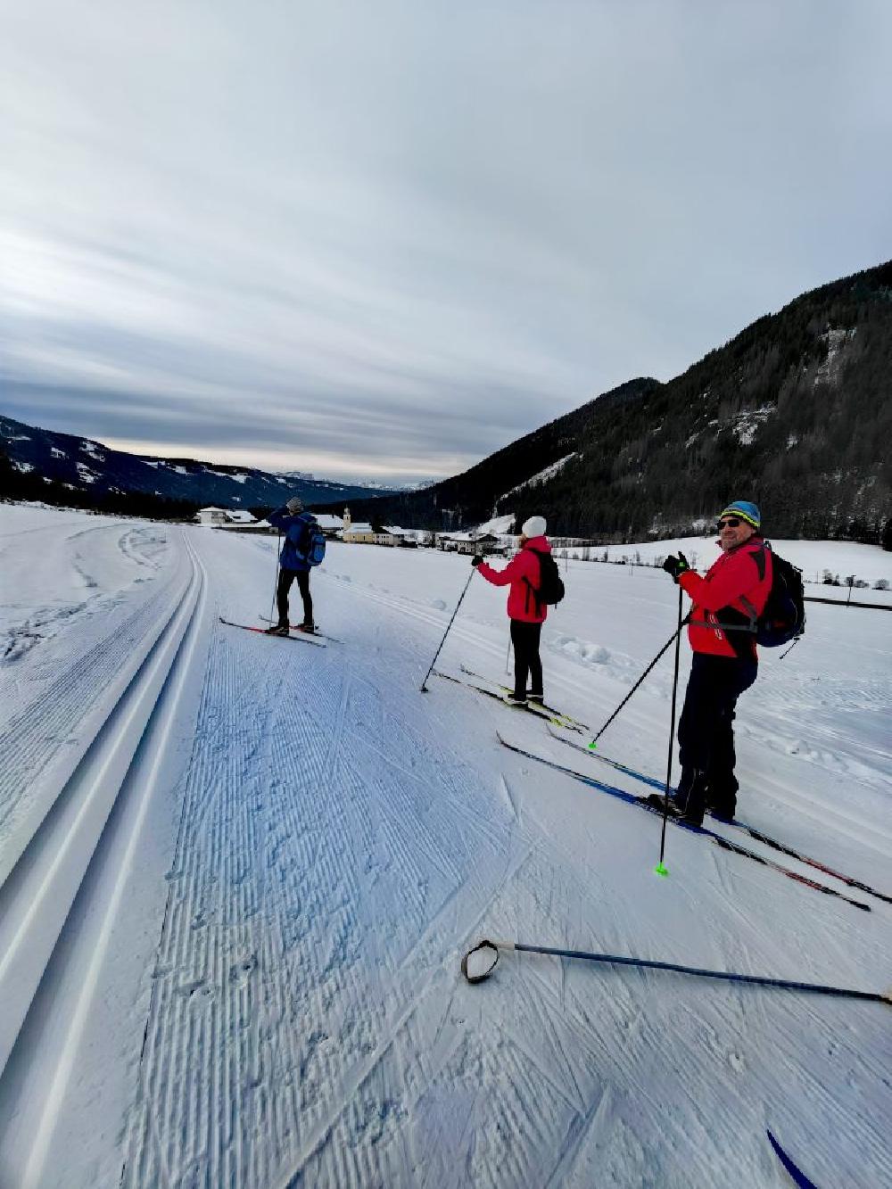 B�eck� trasa v �dol� Gsiesertal - Zimn� horsk� turistika v Alp�ch - oblast italsk� Dolomity