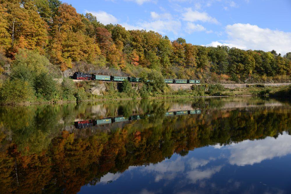 Turistick� �eleznice Wei�eritz u p�ehrady Malter.