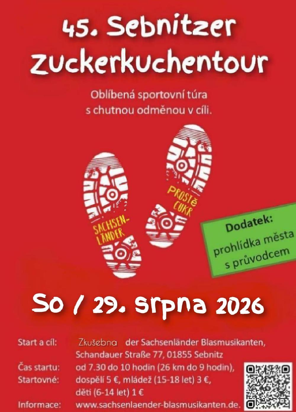Pozv�nka na turistickou akci Zuckerkuchentour v Sebnitz.