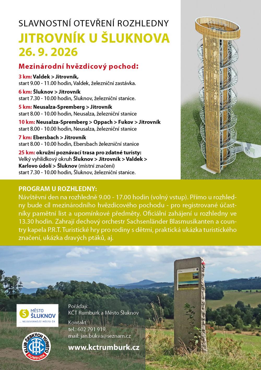 Pozv�nka na mezin�rodn� hv�zdicov� pochod k rozhledn� Jitrovn�k.