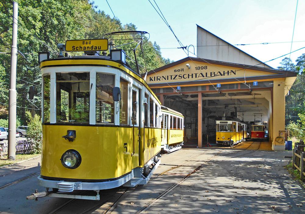 Kirnitzschtalbahn - depo tramvaj� v K�inick�m �dol�.