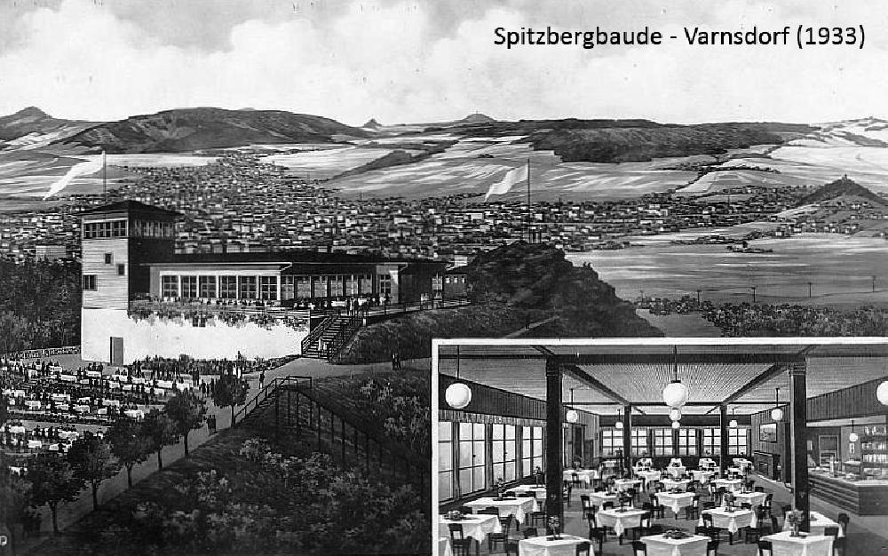 Restaurace s vyhl�dkou na varnsdorfsk�m �pi��ku - situace k roku 1933