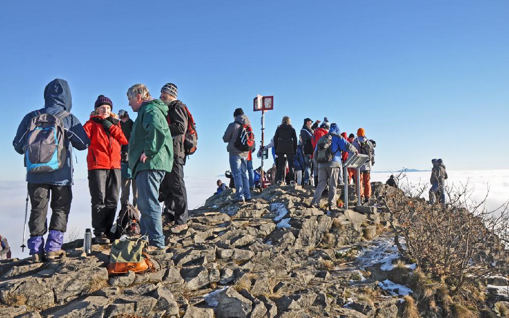 Turist� na Kl��i v Lu�ick�ch hor�ch.