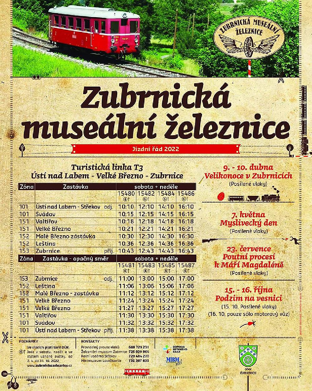 J�zdn� ��d Zubrnick� muse�ln� �eleznice 2022