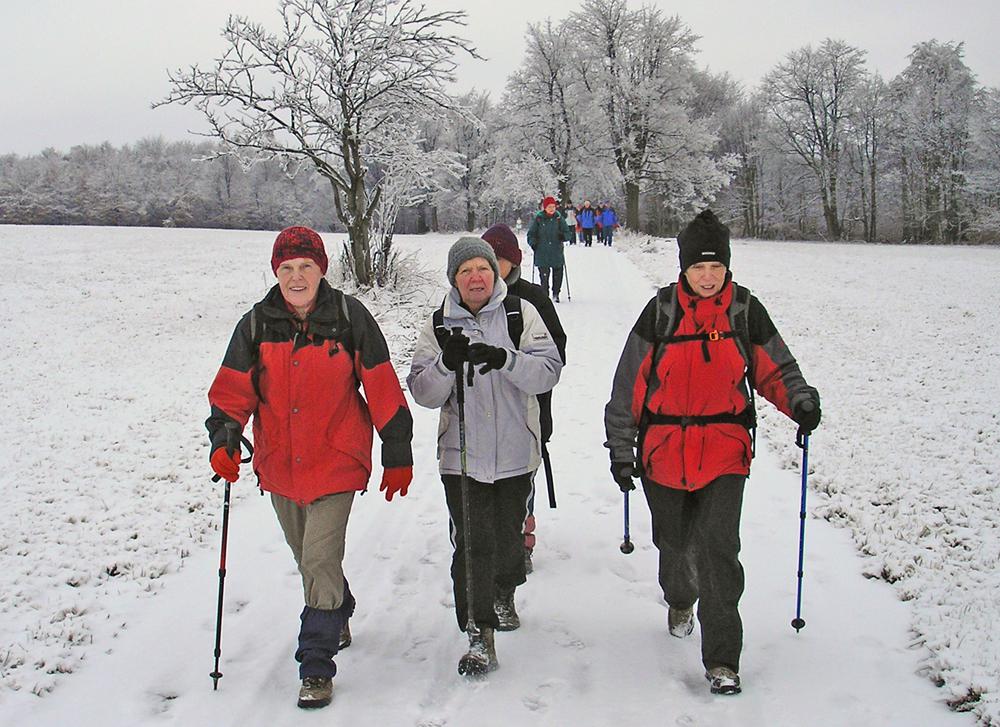 Turistky z �st� nad Labem v zimn�m ter�nu.