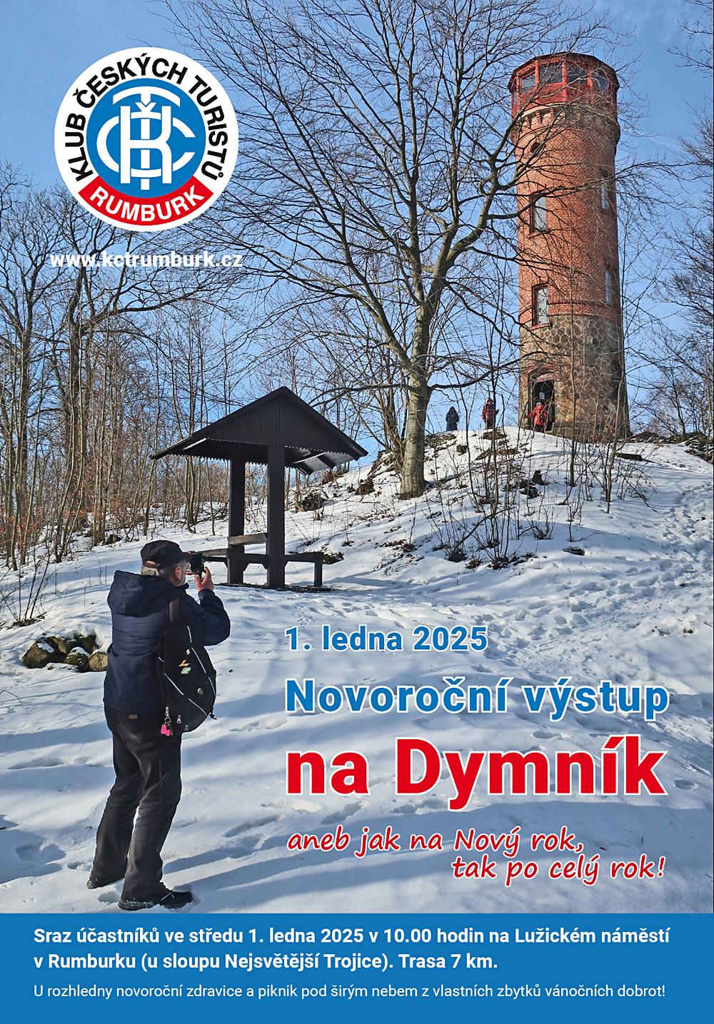 Pozv�nka na prvn� novoro�n� v�stup na Dymn�k v �esk�m nizozem�.